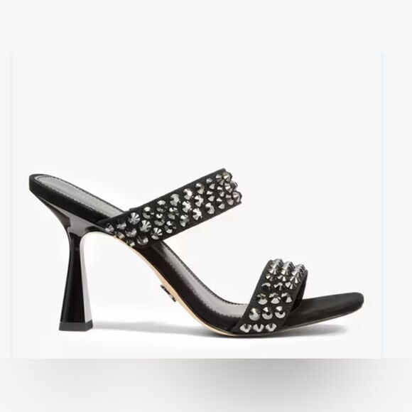 Michael Kors Clara Black Studded Heeled Sandals – Glamorous & Chic - Picture 4 of 17